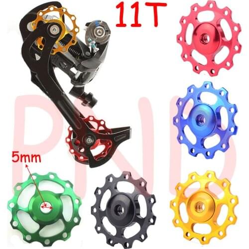 1 PCS MTB Bicycle Bike 11T 7075 AL ALLOY Rear Derailleur guide pulley steel bearing,Jockey Wheel FOR 7 8 9 10 SPEED
