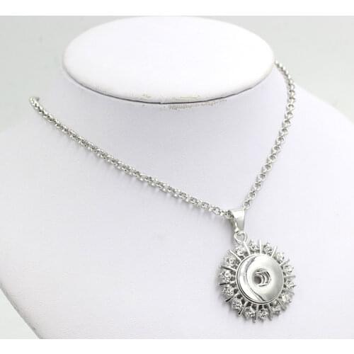 10pcs/lot Wholesale Crystal Snap Necklace Interchangeable Pendant Necklace Fit 18mm Button Jewelry Bijoux Collier