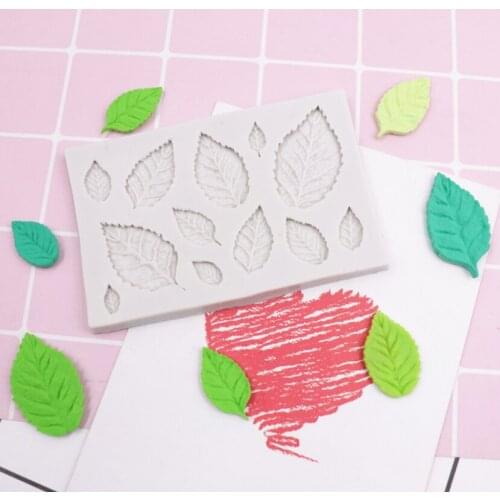 12pcs Multi Grid Cake Decor Sugar Gumpaste Chocolate Mold Silicone Fondant Mould Rose Leaves Embellishment Home Kitchen Baking