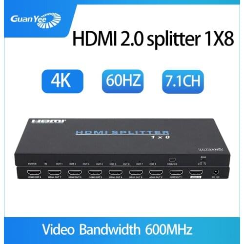 4K*2K HDMI Video Switch Switcher HDMI Splitter 1 input 8 output Port Hub for DVD HDTV Xbox PS3 PS4