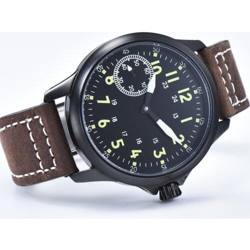 CORGEUT Brand Sterile Dial Pointer 316L Stainless Steel Automatic Mens Watch Seagull Automatic Luminous Mechanical Watch Pilot