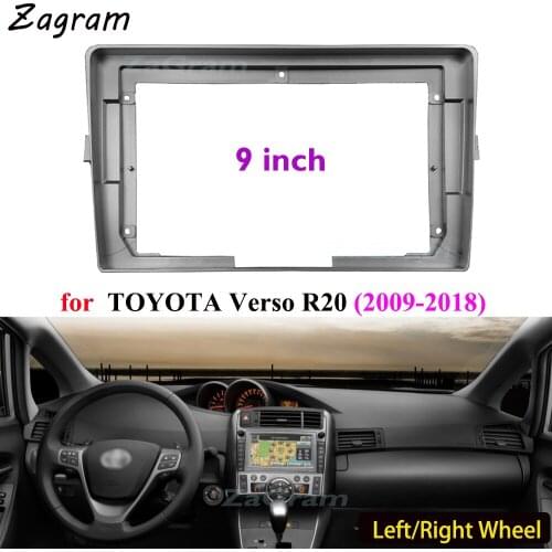 9 Inch 2 Din Car Video Fascia for Toyota Verso R20 2009-2018 Panel CD DVD Player Audio Frame Dashboard Mount Kit