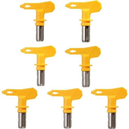 Airless Paint Spray Gun Tungsten Nozzle Tungsten Steel Reversible Spray Gun Tip Nozzle Accessoies Tool Yellow Different Type