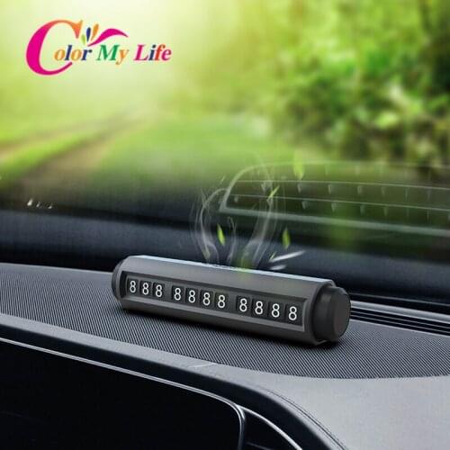 Color My Life Luminous Car Temporary Parking Card Interior Phone Holder Air Freshener Phone Number Card Plate Sticker