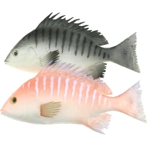 Gresorth 2 Pack Artificial Black & Red Snapper Fake Fish Decoration Home Party Christmas Display - 9 inch