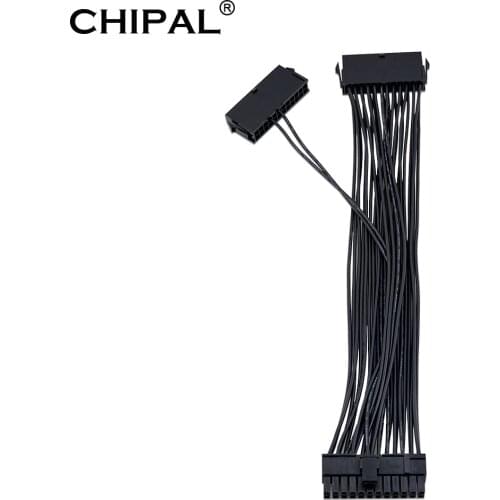 CHIPAL 30CM PSU Cable ATX 24Pin Male to Female Dual Power Supply Sync Starter ADD2PSU Extender Cable Adapter for Graphics Card