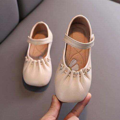 Leather Girls Shoes Flowers Party Shoes For Baby Princess Shoes for Kids Children Flats Dress Shoe White Sandal