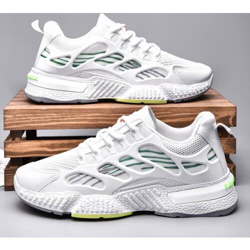 Hot Sell Sneakers Men Summer New Breathable Mesh Lovers Casual Shoes Running Women Shoes White Lace-up Shoes Men Zapatos Hombre