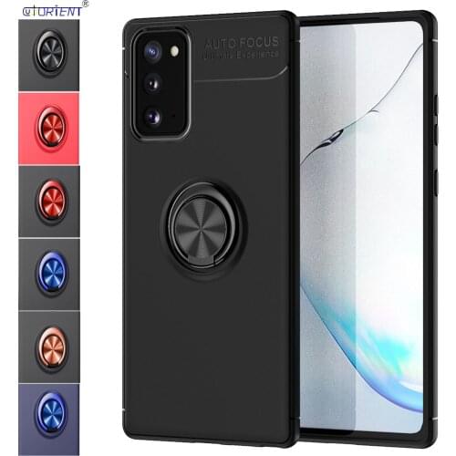 Matte Cover for Samsung Galaxy Note20 Note 20 5G Stand Metal Ring Phone Case SM-N980F/DS SM-N981B/DS Soft Silicone Bumper Cases