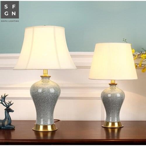 Copper table lamp bedside lamp ceramic lamp generous luxury table lamps for living room decorated Bedroom led lamps