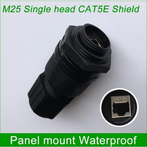 RJ45 Metal shielded waterproof socket Outdoor AP bridge RJ45 panel mount connector LAN adapter quickly assembly Factory sell