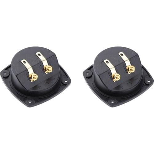 2020 New 2pcs Black Ring Spring Cup Connector Speaker Box Terminal/ Subwoofer Enclosure