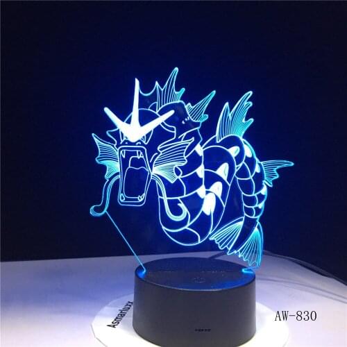 Novelty Dinosaur Dragon Horn Lamp 3D USB LED Colors Night Light Animal Table Lighting Holiday Decor Kid Toy Gift AW-830
