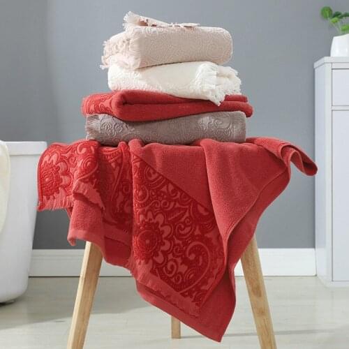 New Cotton Tassel Towel Bath Towel Set Bath Towel 140x70cm Towel 32x72cm Soft Absorbent Three Piece Set