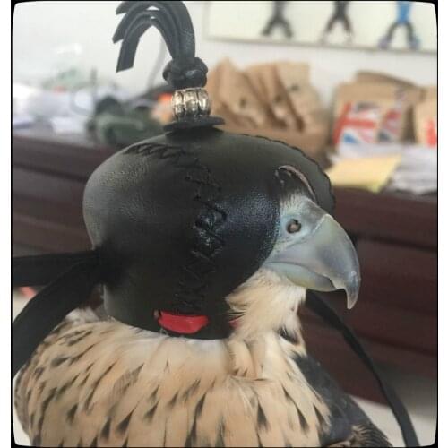 Arabia Genuine Leather Headgear Eye Patch Eyeshade Blinkers Falconry Tactical Hunting Falco Hawk Black Eared Kite Winged Hat