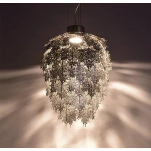 Nordic Chrome Maple Led Pendant Chandelier Lighting Lustre Golden Metal Bedroom Led Chandeliers Lamp Led Hanging Lights Fixtures