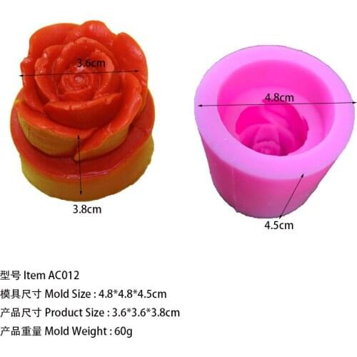 Rose Flower Candle Silicone Mold Handmade DIY Cake Chocolate Decor Moulds Baking Tool
