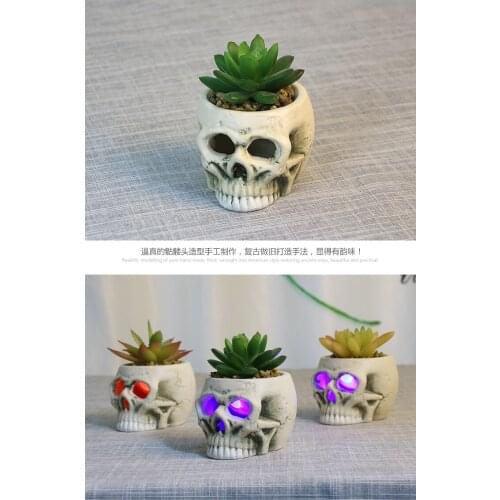 Skull Head Flower Vase Home Deco Creative Design Ceramic Vase