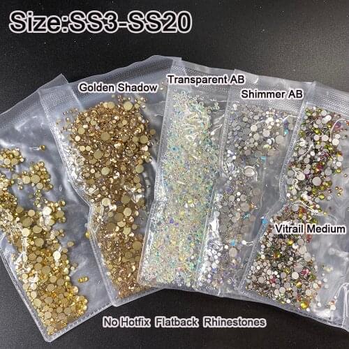 YANRUO All Color SS3-SS20 Super Glitter Newly Nail Rhinestone 1400pcs Non Hotfix Flatback Strass Sewing&Fabric Garment Nails Art