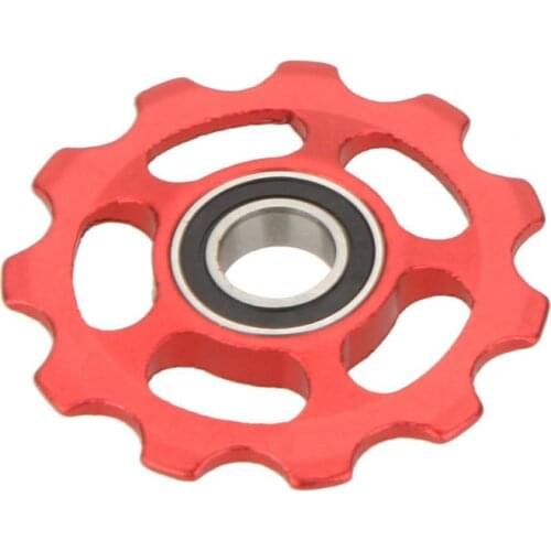 MTB Mountain Bike Road Bicycle Rear Derailleur Aluminum Alloy 11T Guide Roller Idler Pulley Jockey Wheel Part Accessory Red