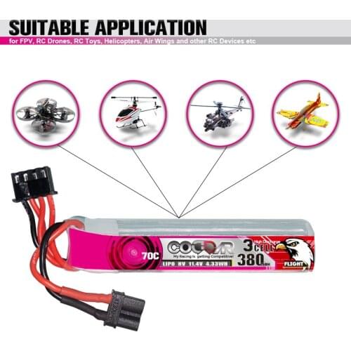 2PCS 3S 380mah 11.4V 70C Lipo Battery With XT30 Plug for BETAFPV Beta75X Tiny Whoop Drones Small Car Parts
