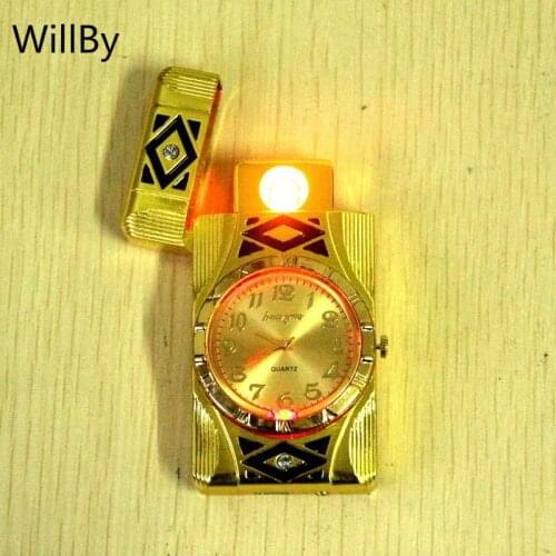 2pcs/lot Creative Colorful Watches Shaped Windproof Rechargeable USB Cigarette Lighters
