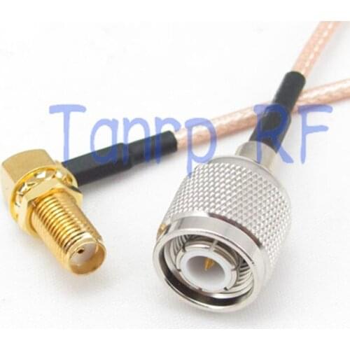 20inch TNC male plug to SMA female right angle RF adapter connector 50CM Pigtail coaxial jumper cable RG316 extension cord