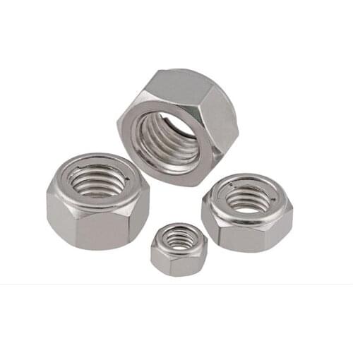 20pcs M3 M4 M5 M6 M8 M10 M12 Stainless Steel Lock Nut Self Locking Hex Nuts Insert Jam Stop Nut