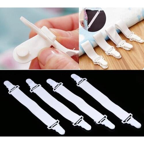 4PCS Bed Sheet Buckle FastenersAdjustable Sheet Holder Fixing Clip Anti Running Elastic Bedspread Mattress Cover Clip