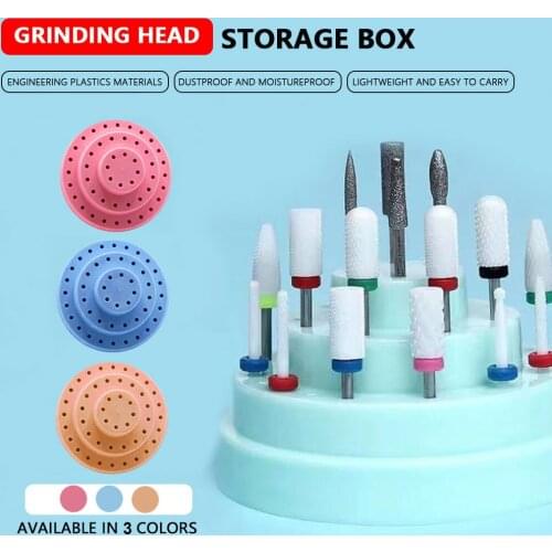 48 Holes Nail Drill Bits Holder Stand Display Nail Drill Showing Shelf Organizer Container Mill Cutter Case Manicure Accessories