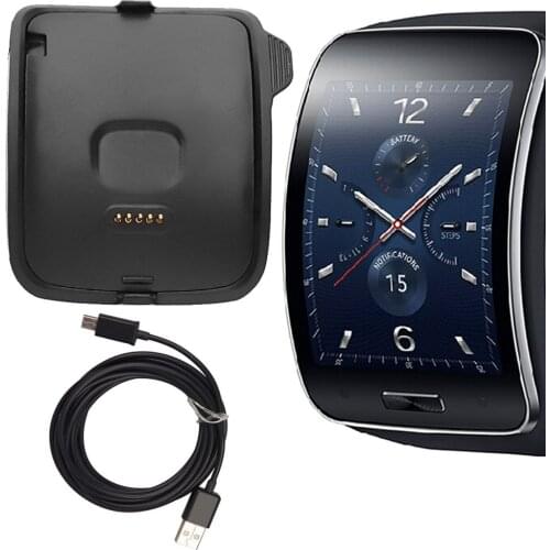 YSAGi Adecuado para Samsung Galaxy Gear S SM-R750 reloj inteligente negro base de cargador Base de carga USB