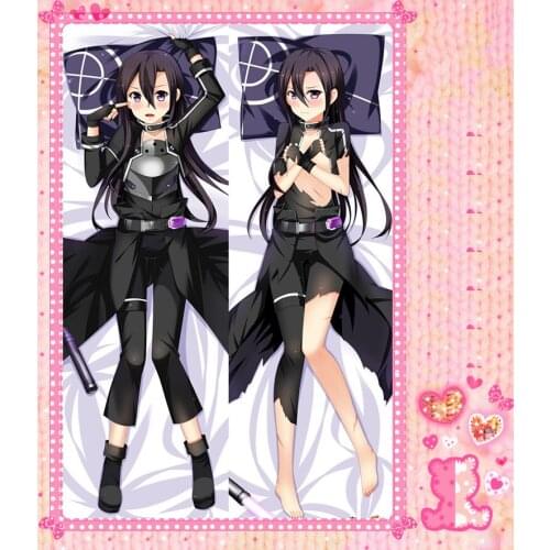 Anime Cartoon Sword Art Online Double Bolster Hugging Pillow Case Pillow Cover Pillowcase Peach Skin 2 Way No.11064