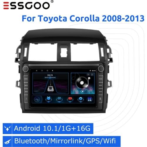 ESSGOO Radio 2 din Android 9.1 Car Stereo Autoradio For Toyota Corolla 2008-2013 10'' Car Multimedia Player GPS Navigation 2din