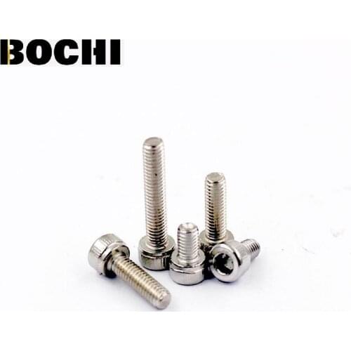 Free Shipping 50pcs High Quality DIN912 304 Stainless Stee M4*6/8/10/12/16/20/25/30-70mm Hex Socket Scylinder bolt screws