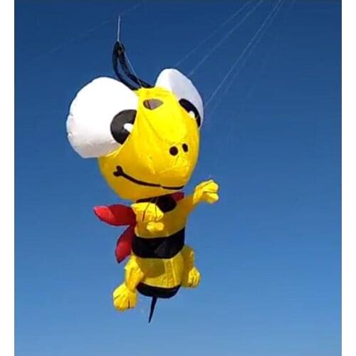 Free shipping high quality bee soft kite pendant ripstop nylon fabric outdoor flying toys animal kite windsock parachute 3d kite