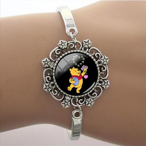 Disney Roo Tigger Tiger Pooh Picture Bracelet Personality Glass Jewelry Lace Bracelet Trendy Jewelry High Quality Bracelet