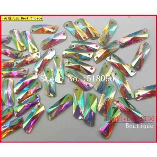 WOnderful Resin Rhinestones Shiny AB Charms 5x15mm Strass Crystal Sew On Stones and Crystals For Sewing Accessories Cristal arts