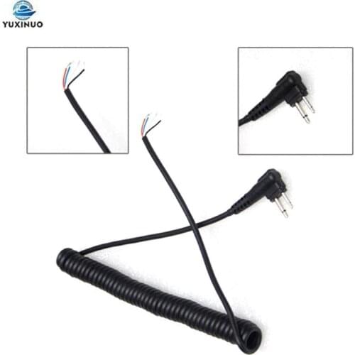 DIY 2 pin 4 Wire Speaker PTT Mic Microphone Cable for Motorola EP450 CP040 CP140 CP300 GP3188 GP3688 GP88 Hytera Wakie Talkie
