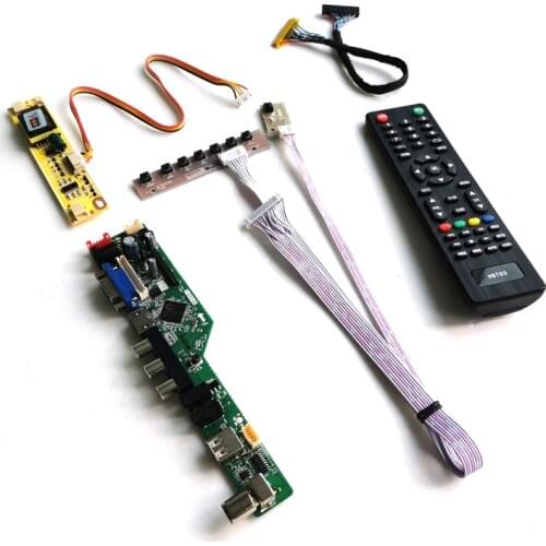 For CLAA185WA02/CLAA185WA03/HT185WX1 2CCFL 18.5" monitor 1366*768 30Pin LVDS VGA USB Remote LCD display controller card kit