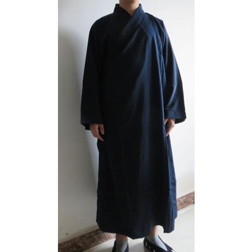 Autumn&Spring Taoist gown robe Taoism performance garments marital arts uniforms suits kung fu clothing darkblue