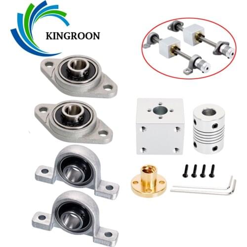 KINGROON T8 Lead Screw Nut Mount Lead 8MM OD 8MM Pitch 2MM T8 Nut Conversion Seat 3D Printer Part T8 Nuts Bracket Aluminum Block