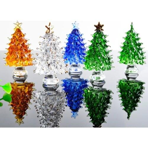 Crystal Christmas Tree star Figurines Paperweight Crafts Art&Collection Table Car Ornaments Souvenir Home Decor Wedding Gifts