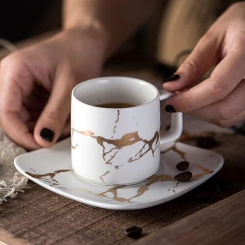 Cat feces Coffee Cups Italian Condensed Coffee Ceramic Cup Saucer Suit afternoon tea Cup Small Coffee Cup with dish spoon Set