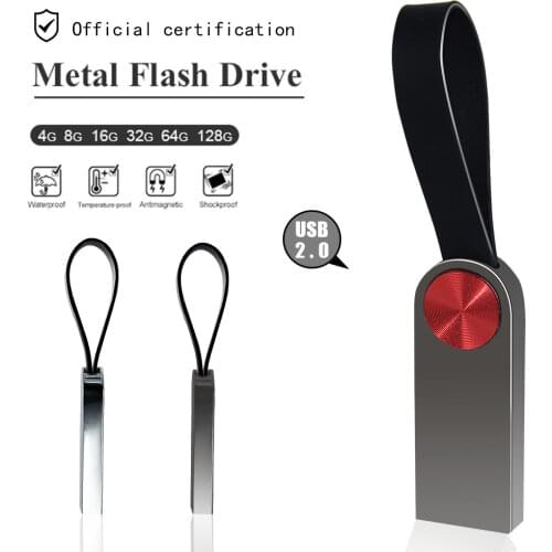 Metal USB Flash Drive 8GB 16GB 32GB 64GB 128GB Pen Drive 8 16 32 64 128 GB Pendrive 2.0 Memory Stick Drives Waterproof U Disk