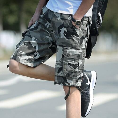 Cotton Shorts Camouflage Camo Cargo Shorts Men 2018 Casual Shorts Male Loose Work