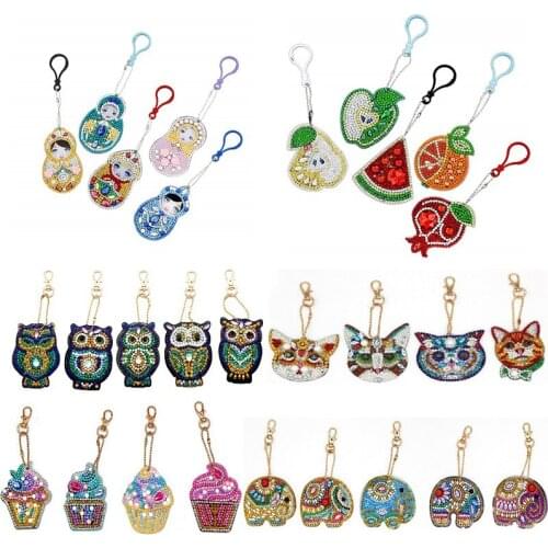 5Pcs DIY Full Drill Diamond Painting Special Shaped Butterfly Animal Diamond Painting Women Bag Key Chain Jewelry Handmake Gifts