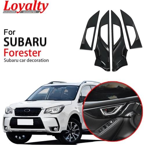 Loyalty for Subaru Forester 2019 Interior Door Handle Molding Cover Trim Decoration ABS Carbon Fiber Car Styling Accessories