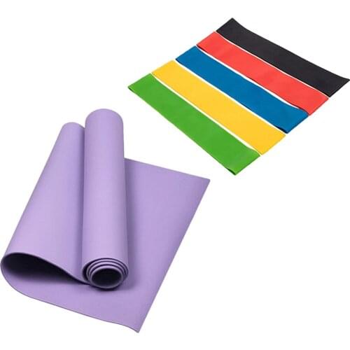 Anti-Slip Yoga Mat Exercise Pad Resistance Bands Booty Trainer Leg Glutes Shaper