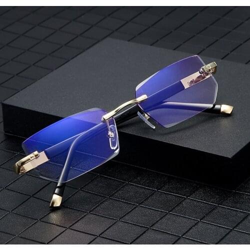 Trimmed Reading Mirror Anti-blue Light Glasses Frameless Old-aged Young and Fashionable High-definition New Reading Glasses