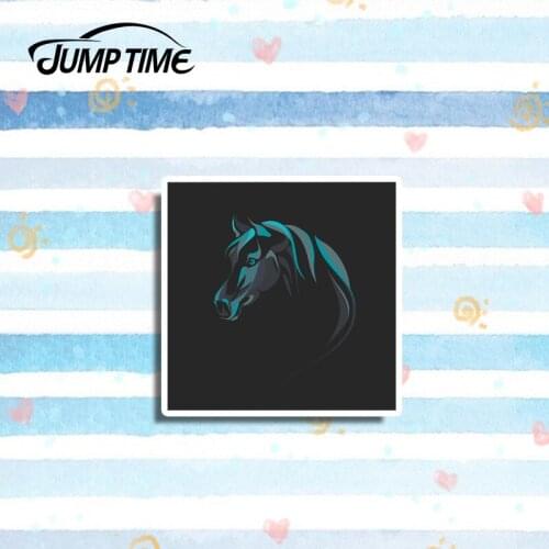 Jump Time 13cm x 13cm Black Horse Vinyl Stickers Pony Girls Car Sticker For Laptop Travel Luggage Waterproof Car Accessories